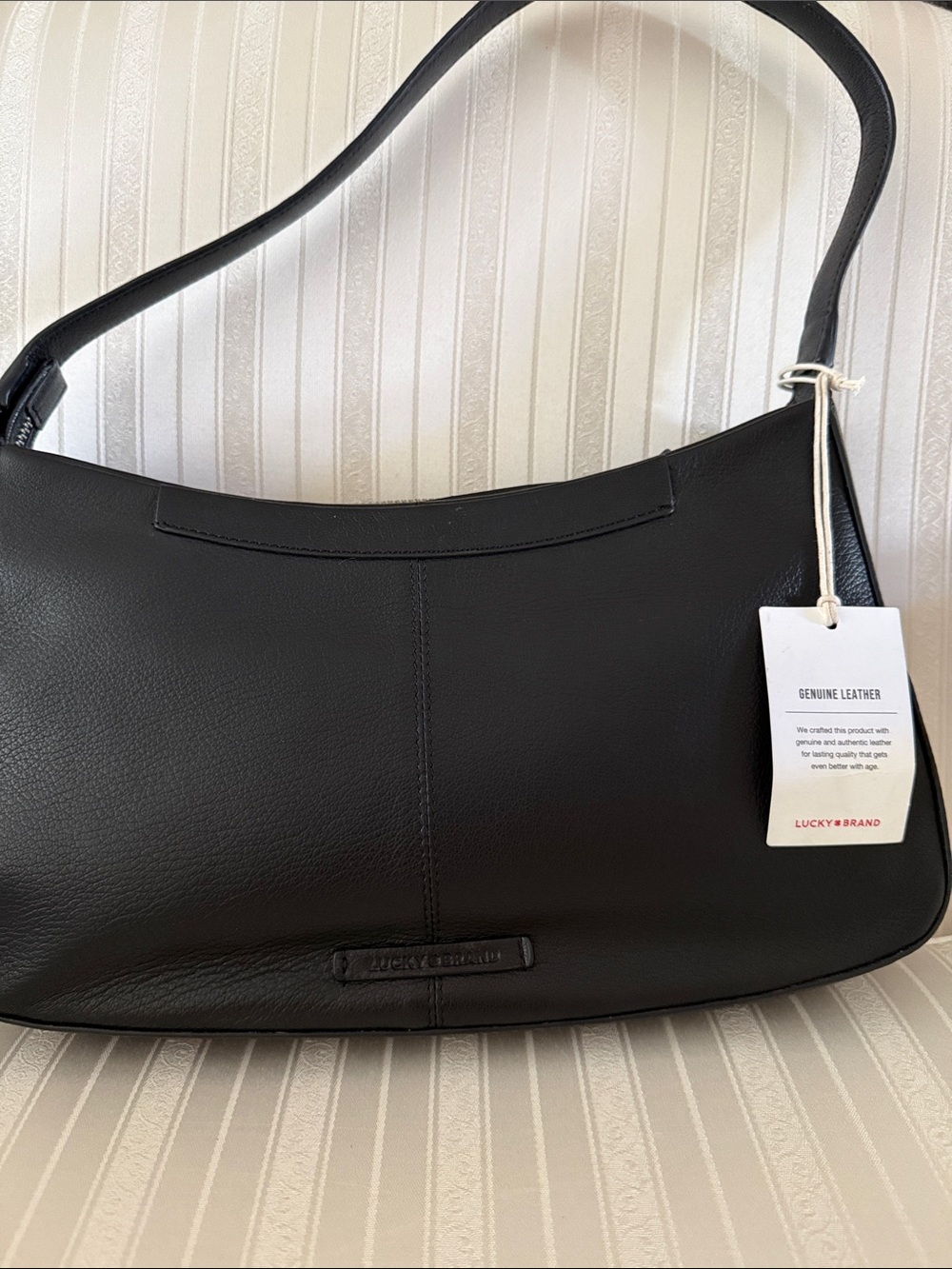 Lucky Brand Black Leather Hobo Shoulder Bag